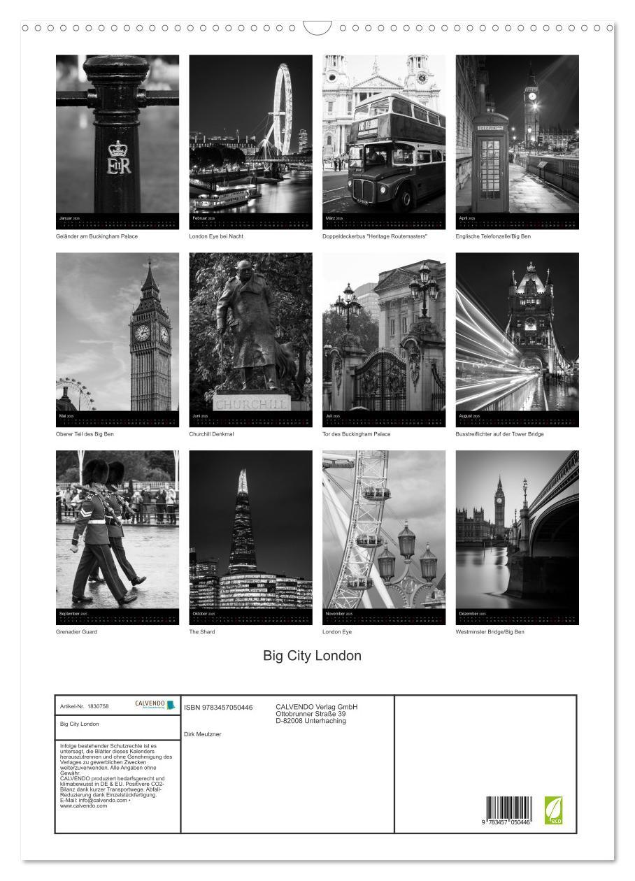 Bild: 9783457050446 | Big City London (Wandkalender 2025 DIN A2 hoch), CALVENDO...