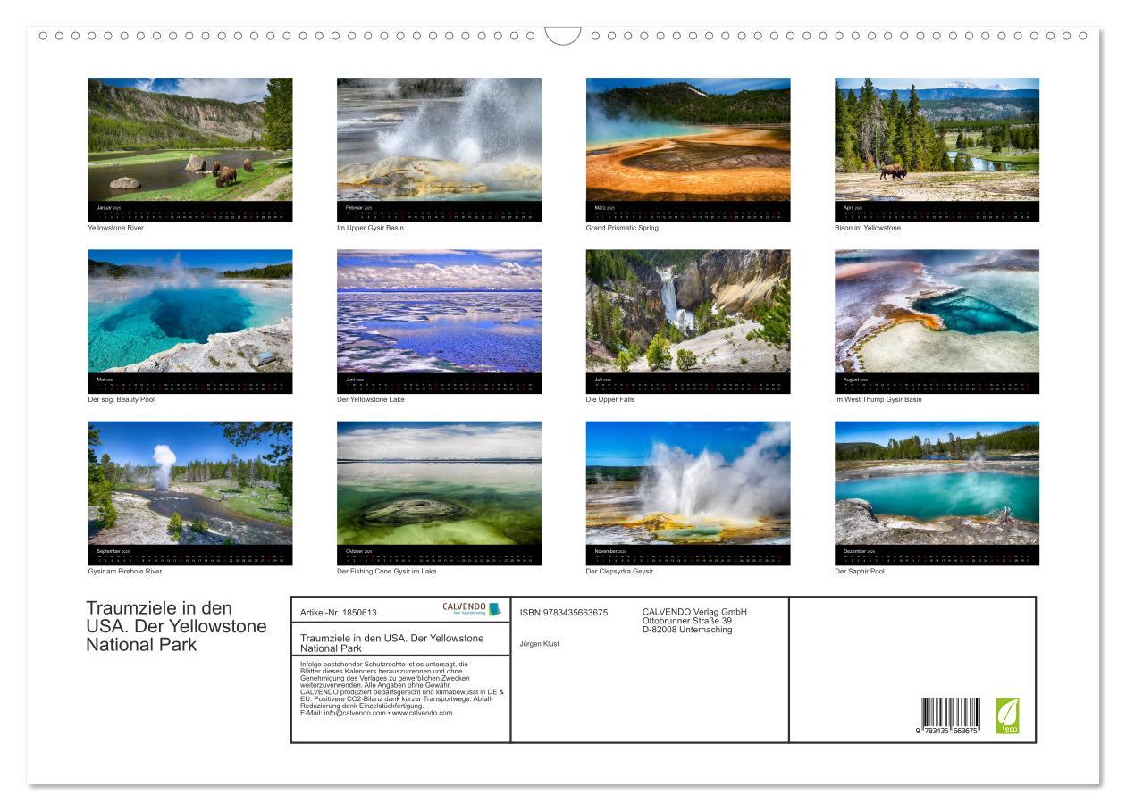 Bild: 9783435663675 | Traumziele in den USA. Der Yellowstone National Park (Wandkalender...