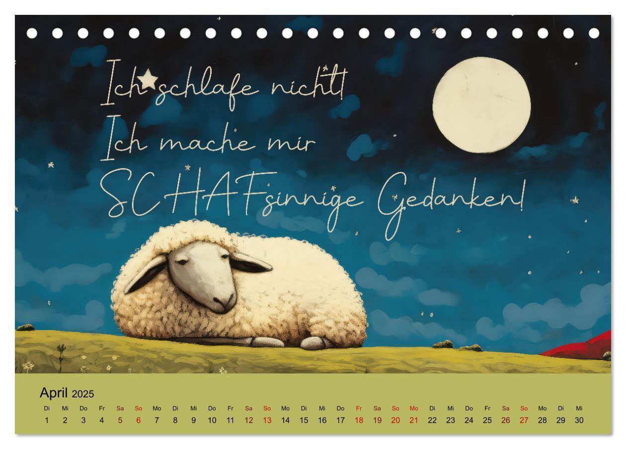 Bild: 9783383825903 | Schafsprüche (Tischkalender 2025 DIN A5 quer), CALVENDO Monatskalender