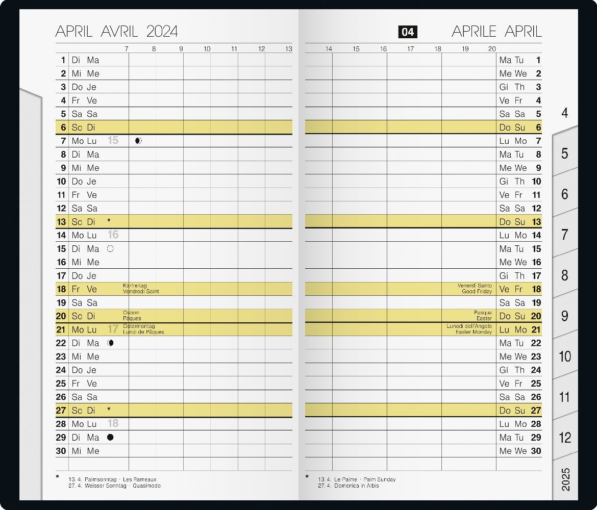 Bild: 4003273786684 | Taschenkalender Modell M-Planer (2025) | 2 Seiten = 1 Monat, A6 | 2025