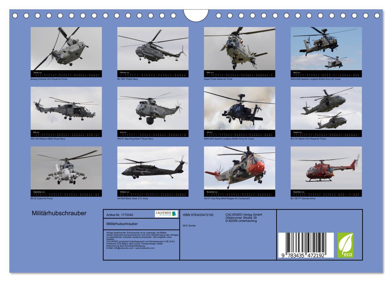 Bild: 9783435472192 | Militärhubschrauber (Wandkalender 2025 DIN A4 quer), CALVENDO...