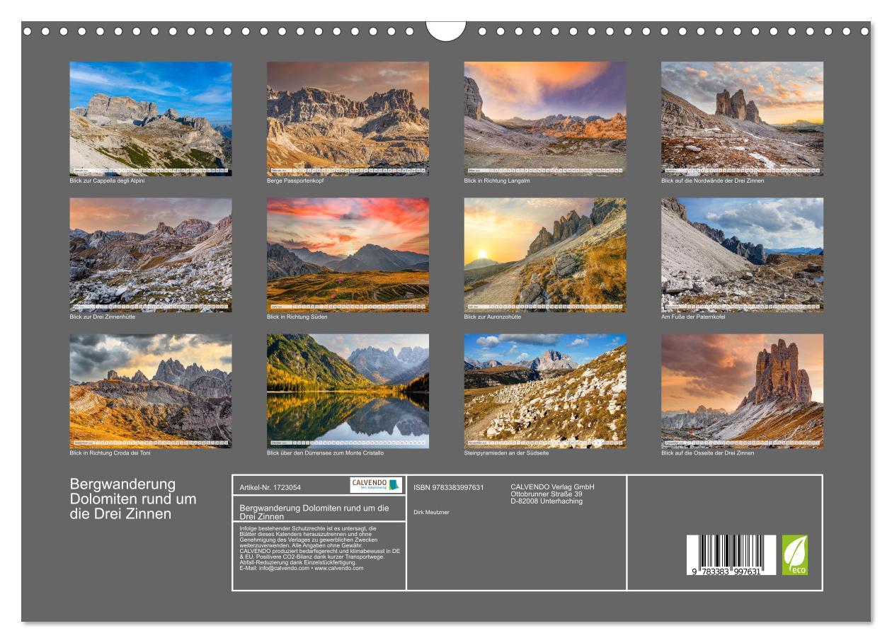 Bild: 9783383997631 | Bergwanderung Dolomiten rund um die Drei Zinnen (Wandkalender 2025...