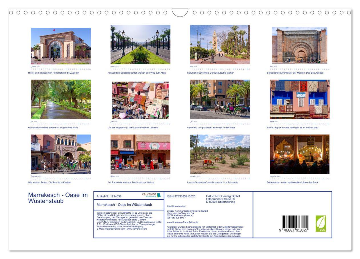 Bild: 9783383913525 | Marrakesch - Oase im Wüstenstaub (Wandkalender 2025 DIN A3 quer),...