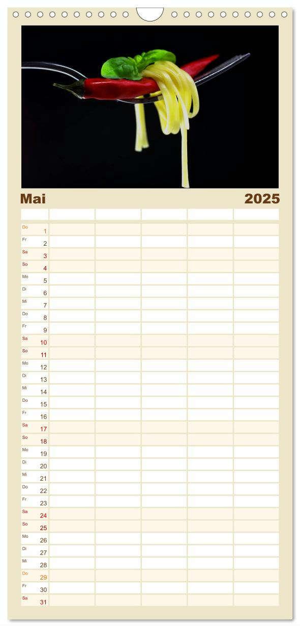 Bild: 9783457125557 | Familienplaner 2025 - Pasta Kreationen mit 5 Spalten (Wandkalender,...