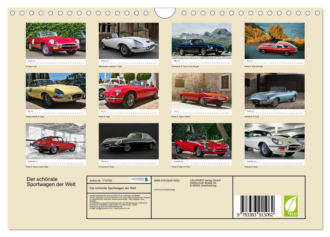 Bild: 9783383915062 | Der schönste Sportwagen der Welt (Wandkalender 2025 DIN A4 quer),...