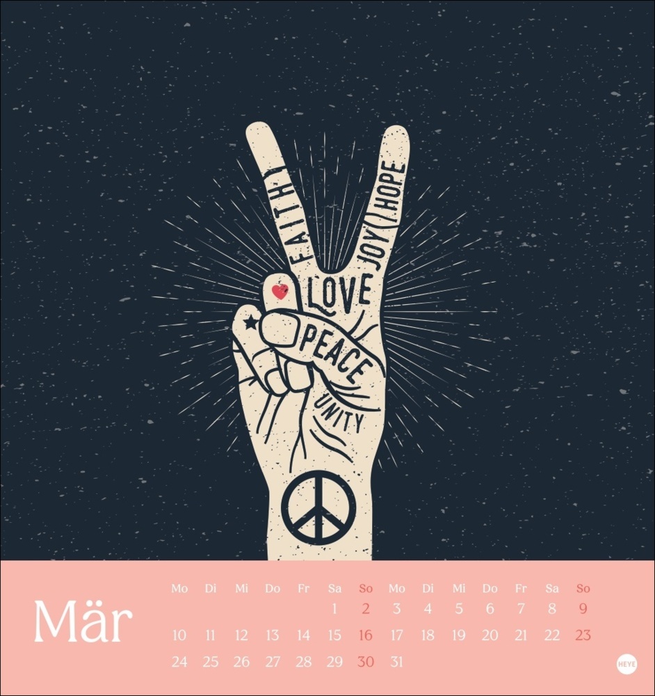 Bild: 9783756408597 | Peace Postkartenkalender 2025 | Kalender | Spiralbindung | 13 S.