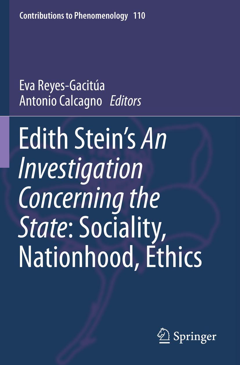 Cover: 9783030337834 | Edith Stein's An Investigation Concerning the State: Sociality,...