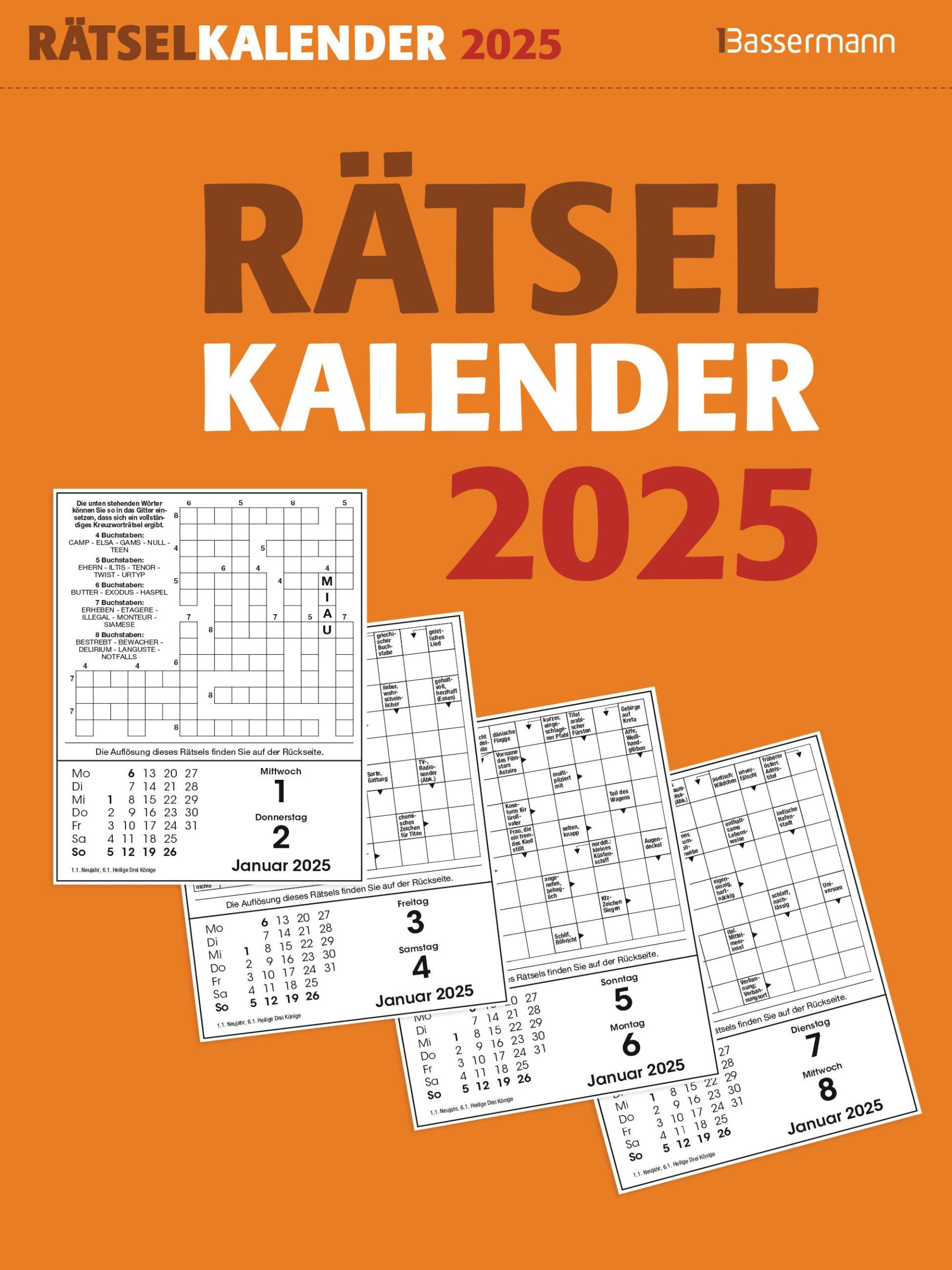 Cover: 9783809449188 | Rätselkalender 2025 | Maße (B/H): 16,5 x 22 cm, Tages-Abreißkalender