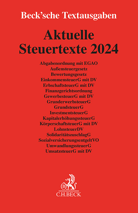 Cover: 9783406815355 | Aktuelle Steuertexte 2024 | Textausgabe - Rechtsstand: 1. Januar 2024