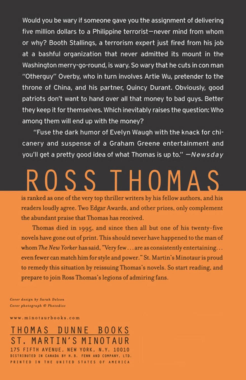 Rückseite: 9780312290597 | Out on the Rim | Ross Thomas | Taschenbuch | Paperback | Englisch