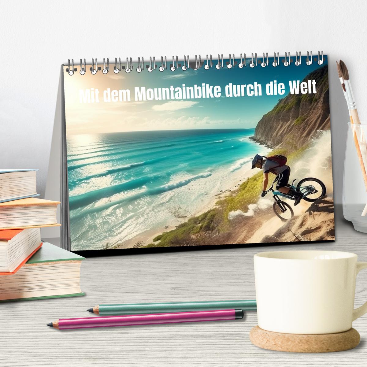 Bild: 9783383910425 | Mit dem Mountainbike durch die Welt (Tischkalender 2025 DIN A5...