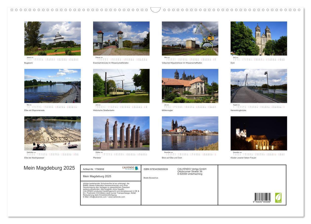 Bild: 9783435655939 | Mein Magdeburg 2025 (Wandkalender 2025 DIN A2 quer), CALVENDO...