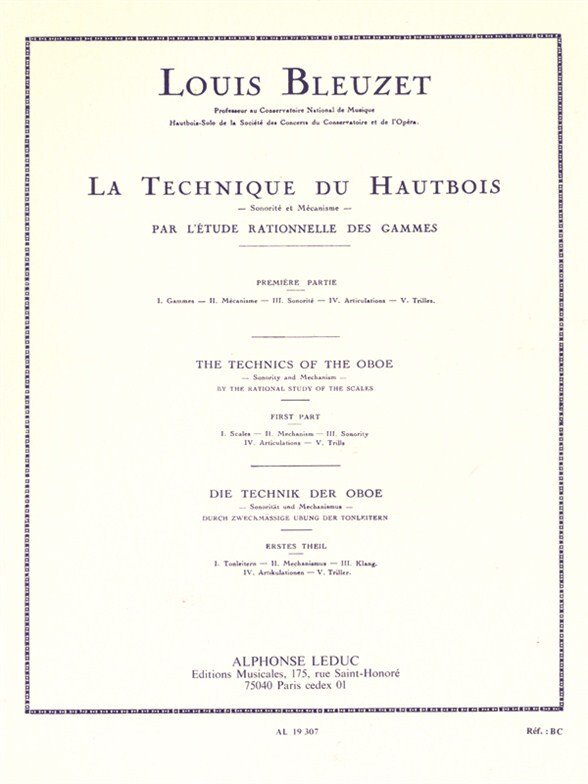 Cover: 9790046193071 | Techniques Of The Oboe, Sonority And Mechanism 1 | L. Bleuzet | Buch