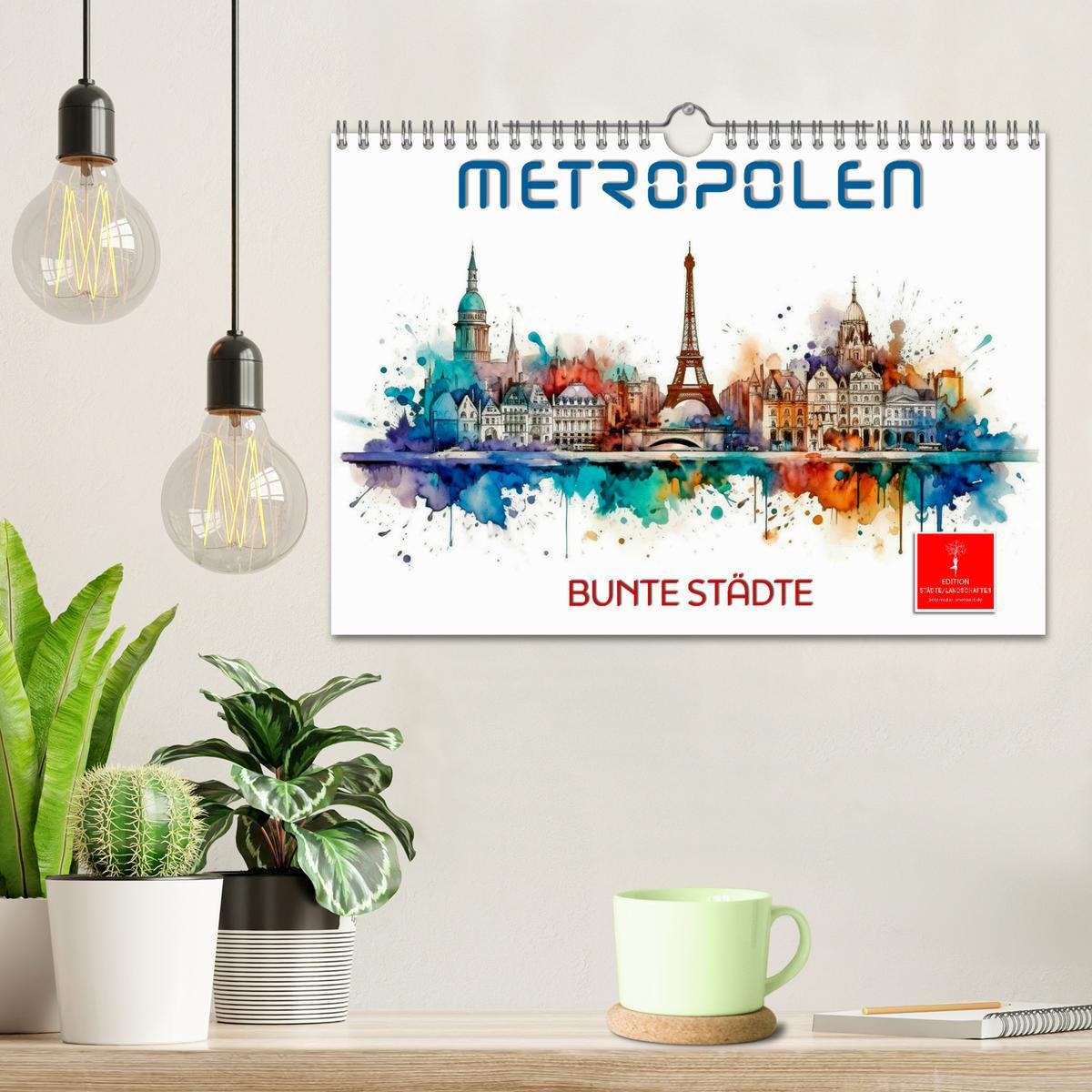 Bild: 9783383862199 | Skylines - bunte Städte (Wandkalender 2025 DIN A4 quer), CALVENDO...