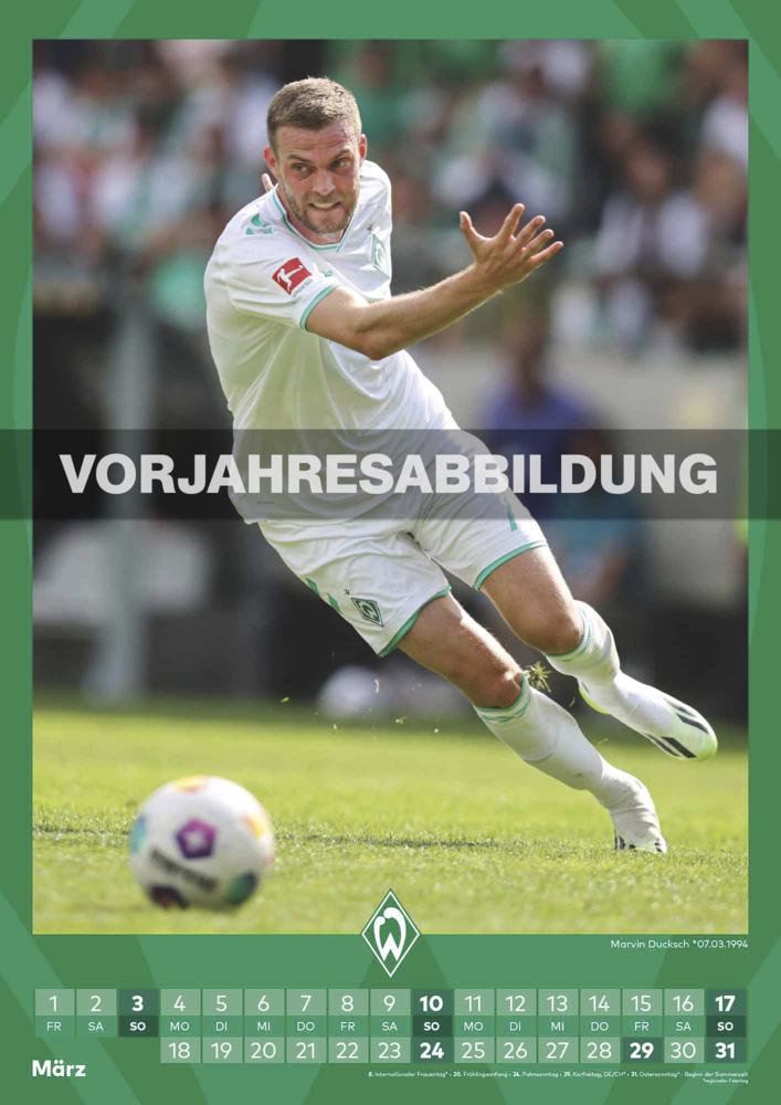 Bild: 4002725994493 | N NEUMANNVERLAGE - Werder Bremen 2025 Wandkalender, 29,7x42cm,...