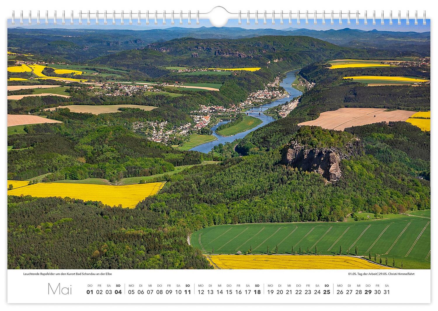 Bild: 9783910680517 | Kalender Sächsische Schweiz 2025 | 45 x 30 cm weißes Kalendarium