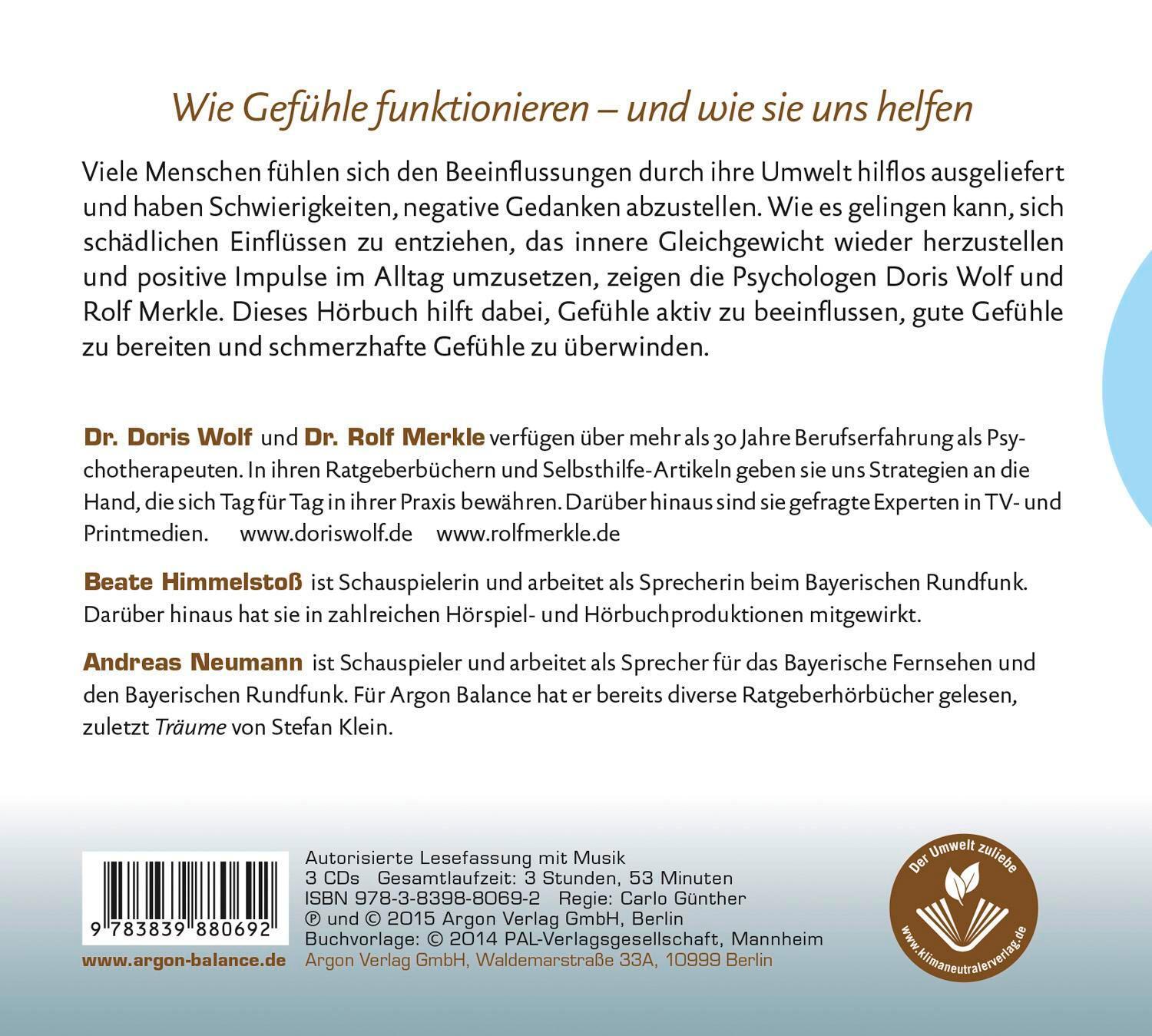 Rückseite: 9783839880692 | Gefühle verstehen, Probleme bewältigen | Rolf Merkle (u. a.) | CD