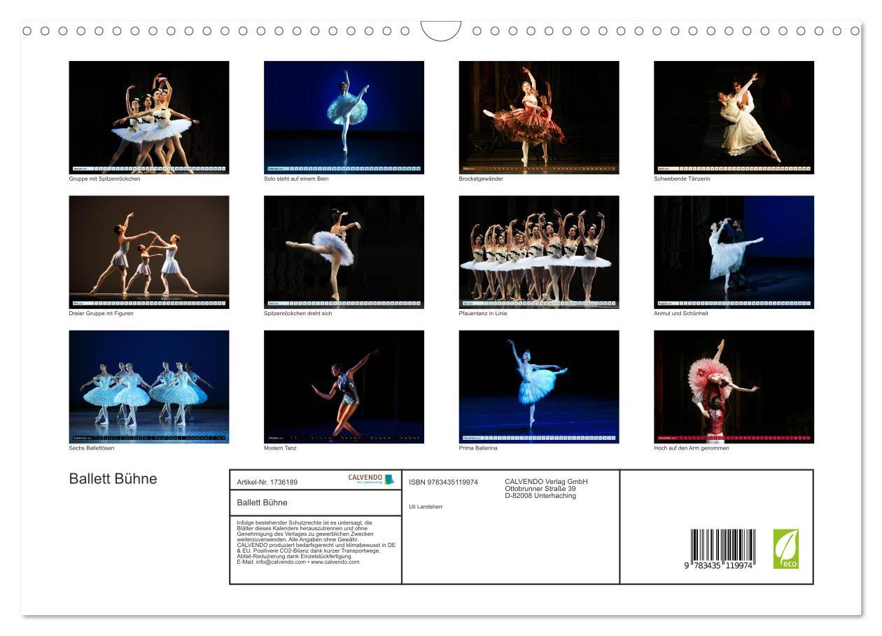 Bild: 9783435119974 | Ballett Bühne (Wandkalender 2025 DIN A3 quer), CALVENDO Monatskalender