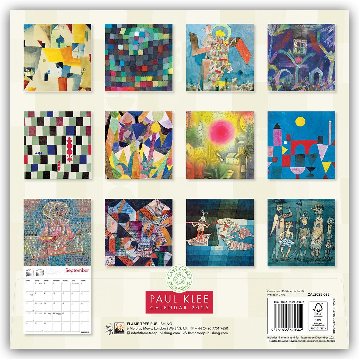 Rückseite: 9781835620342 | Paul Klee Wall Calendar 2025 (Art Calendar) | Flame Tree Publishing