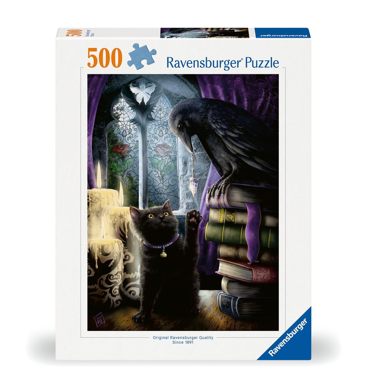 Cover: 4005555003144 | Ravensburger Puzzle 12000314 Rabe und Katze im Turmzimmer 500 Teile...