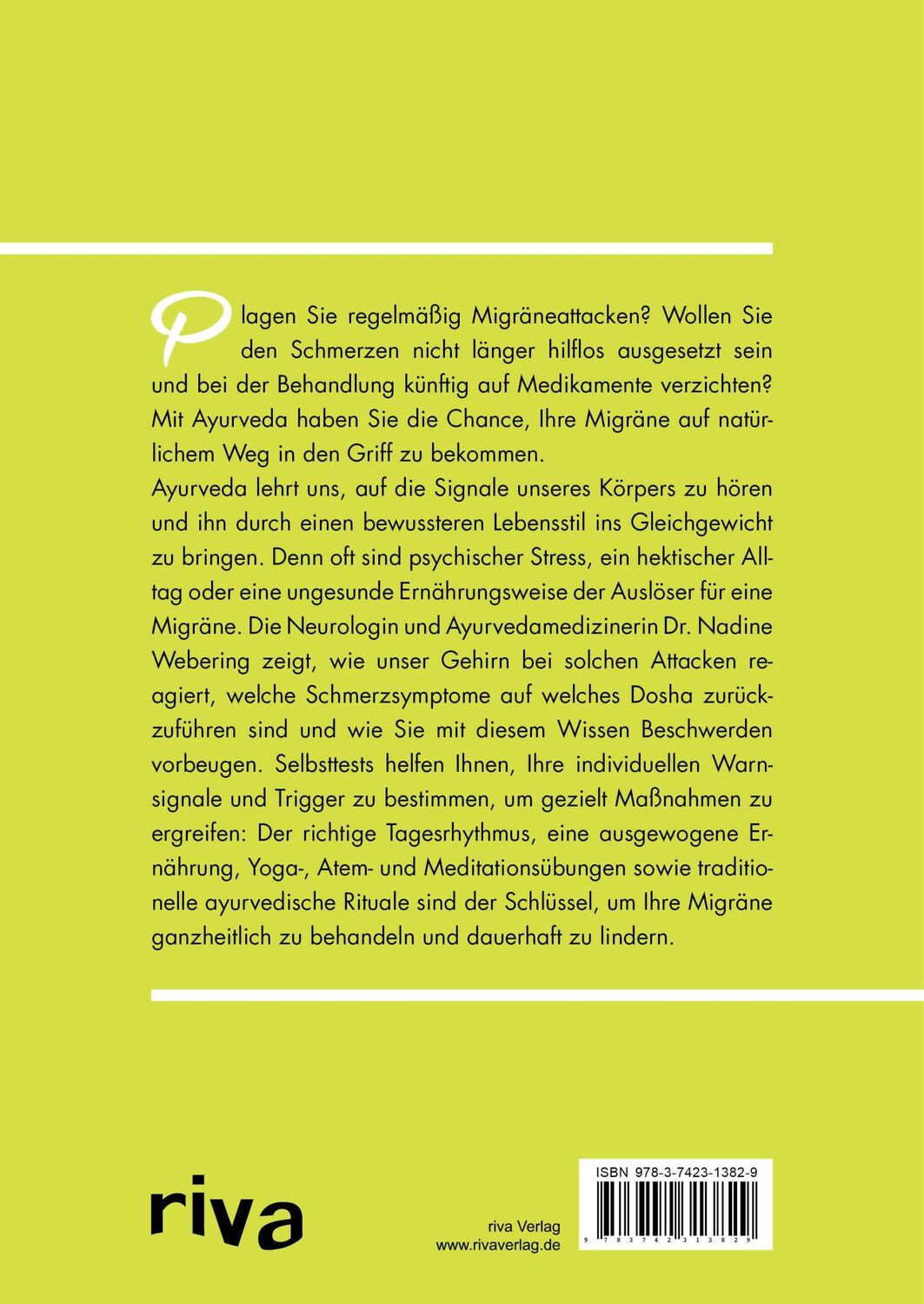 Rückseite: 9783742313829 | Migräne natürlich behandeln mit Ayurveda | Nadine Webering | Buch