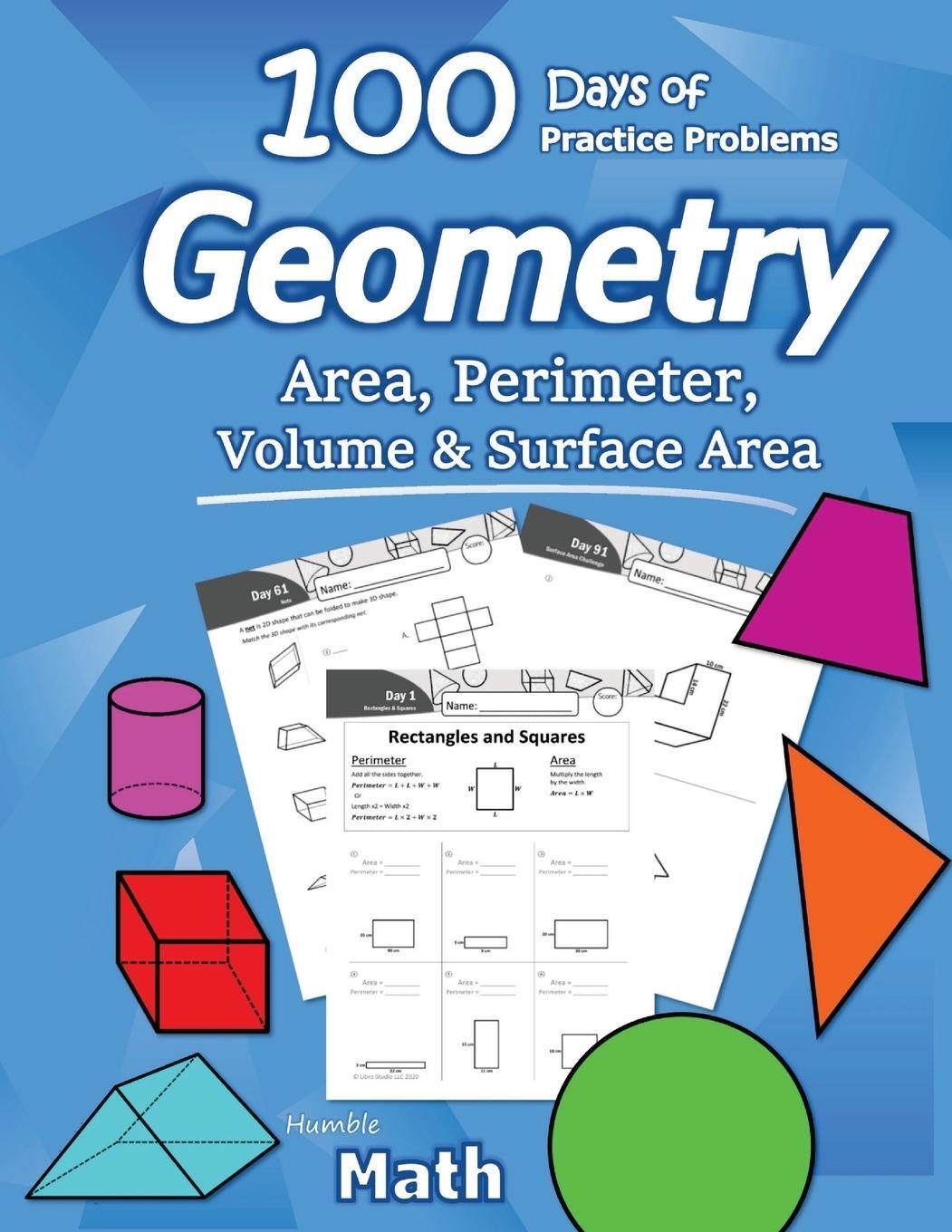 Cover: 9781635783308 | Humble Math - Area, Perimeter, Volume, & Surface Area | Humble Math