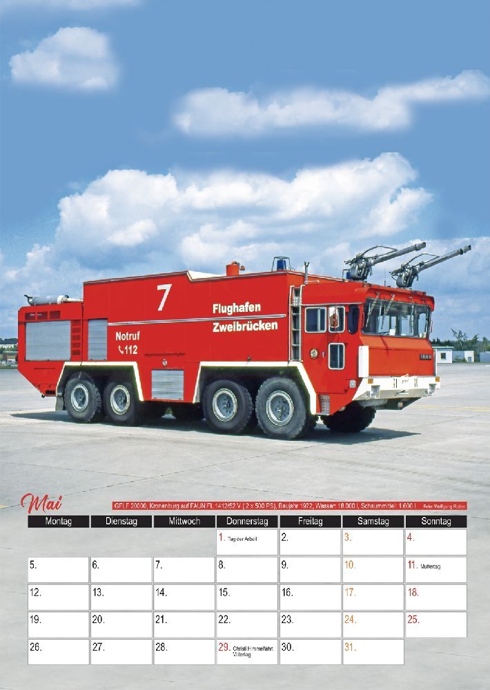 Bild: 9783751611220 | Der FlugfeldLöschfahrzeuge Kalender 2025 (Monatskalender) | Kalender