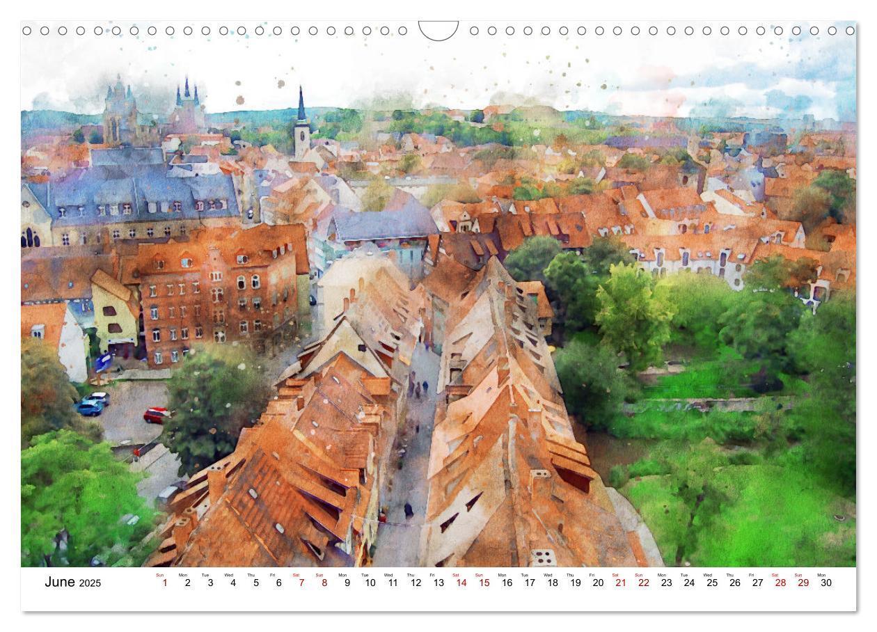 Bild: 9781325935758 | Erfurt - City views in watercolors (Wall Calendar 2025 DIN A3...