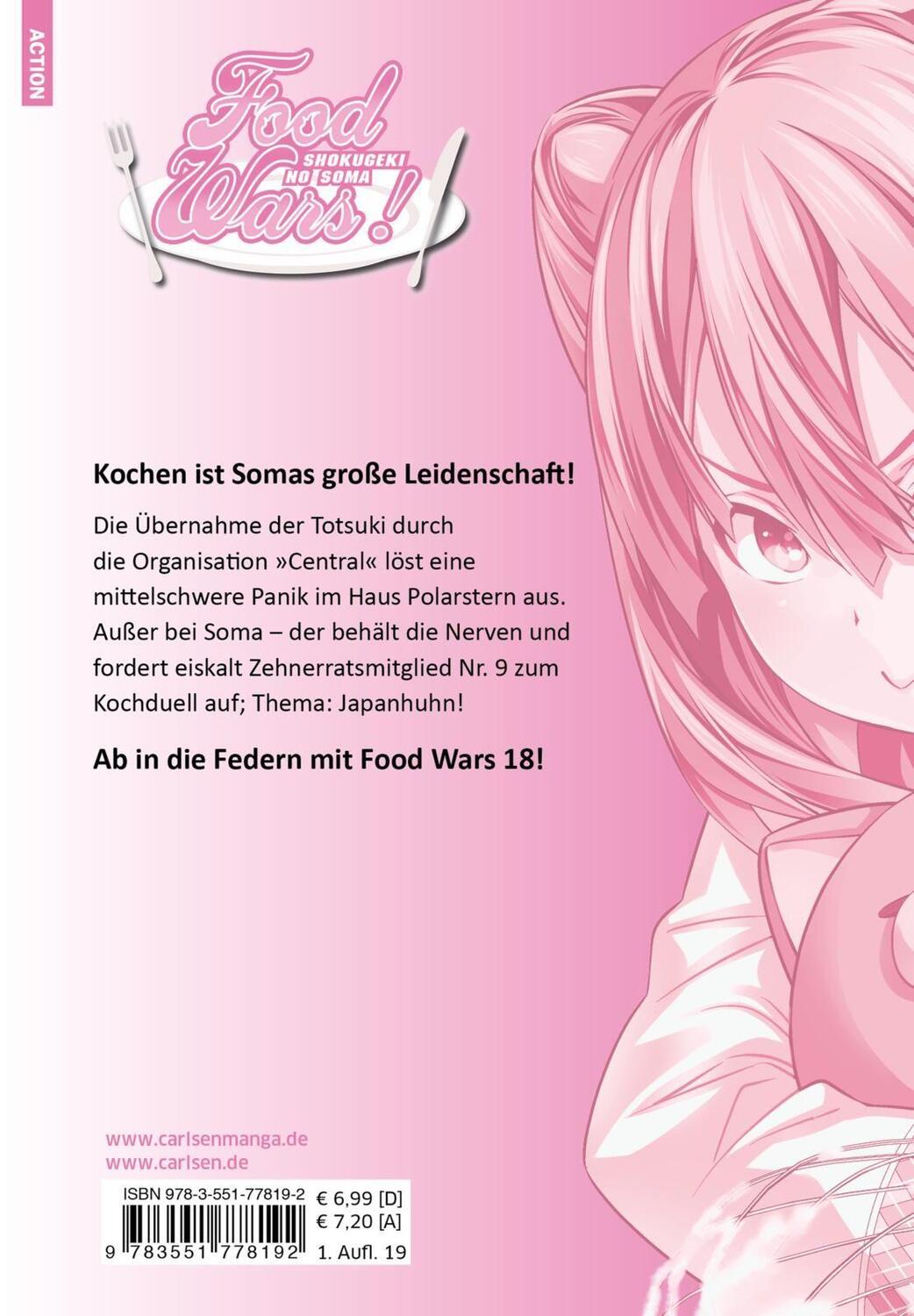 Rückseite: 9783551778192 | Food Wars - Shokugeki No Soma 18 | Yuto Tsukuda | Taschenbuch | 192 S.