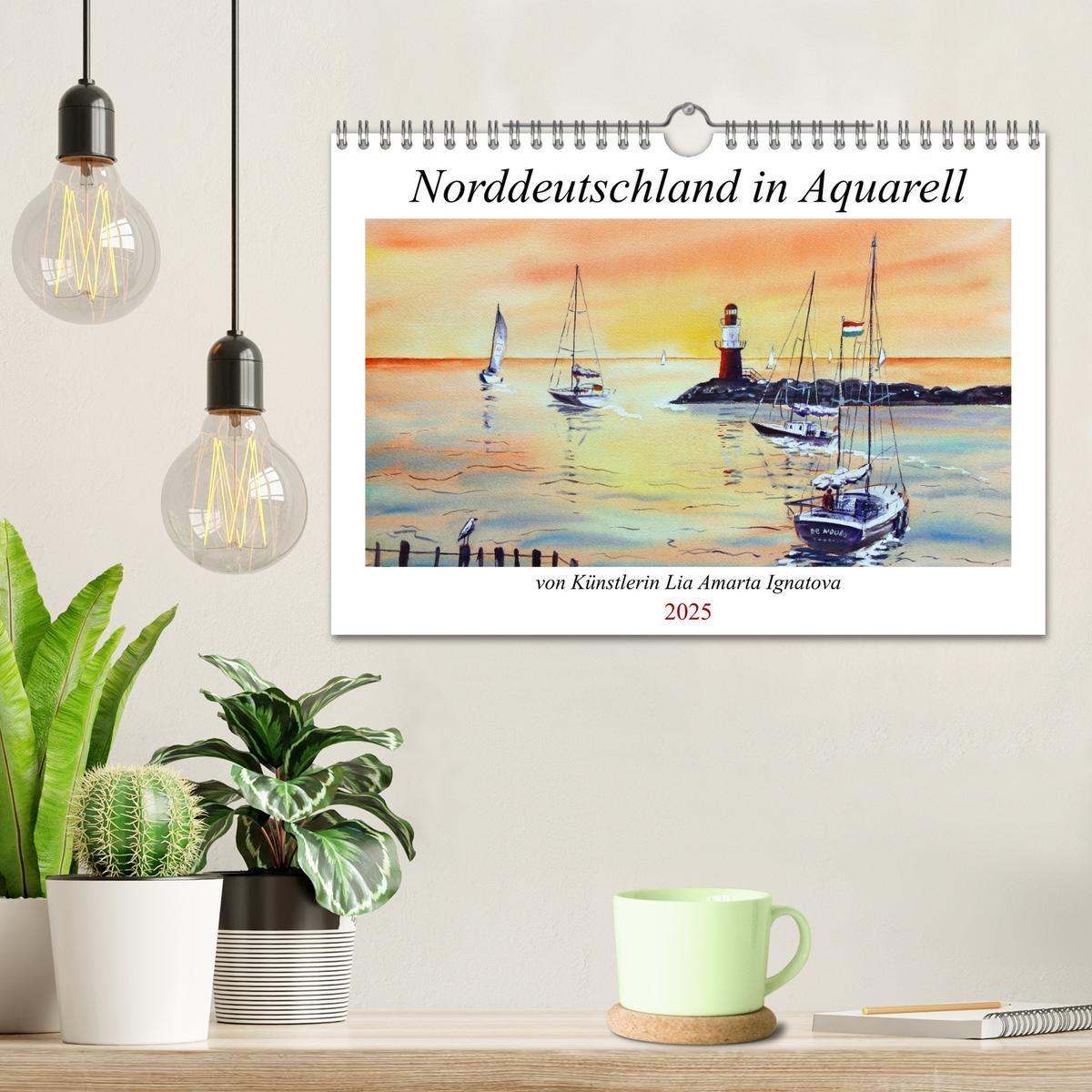 Bild: 9783383980855 | Norddeutschland in Aquarell (Wandkalender 2025 DIN A4 quer),...