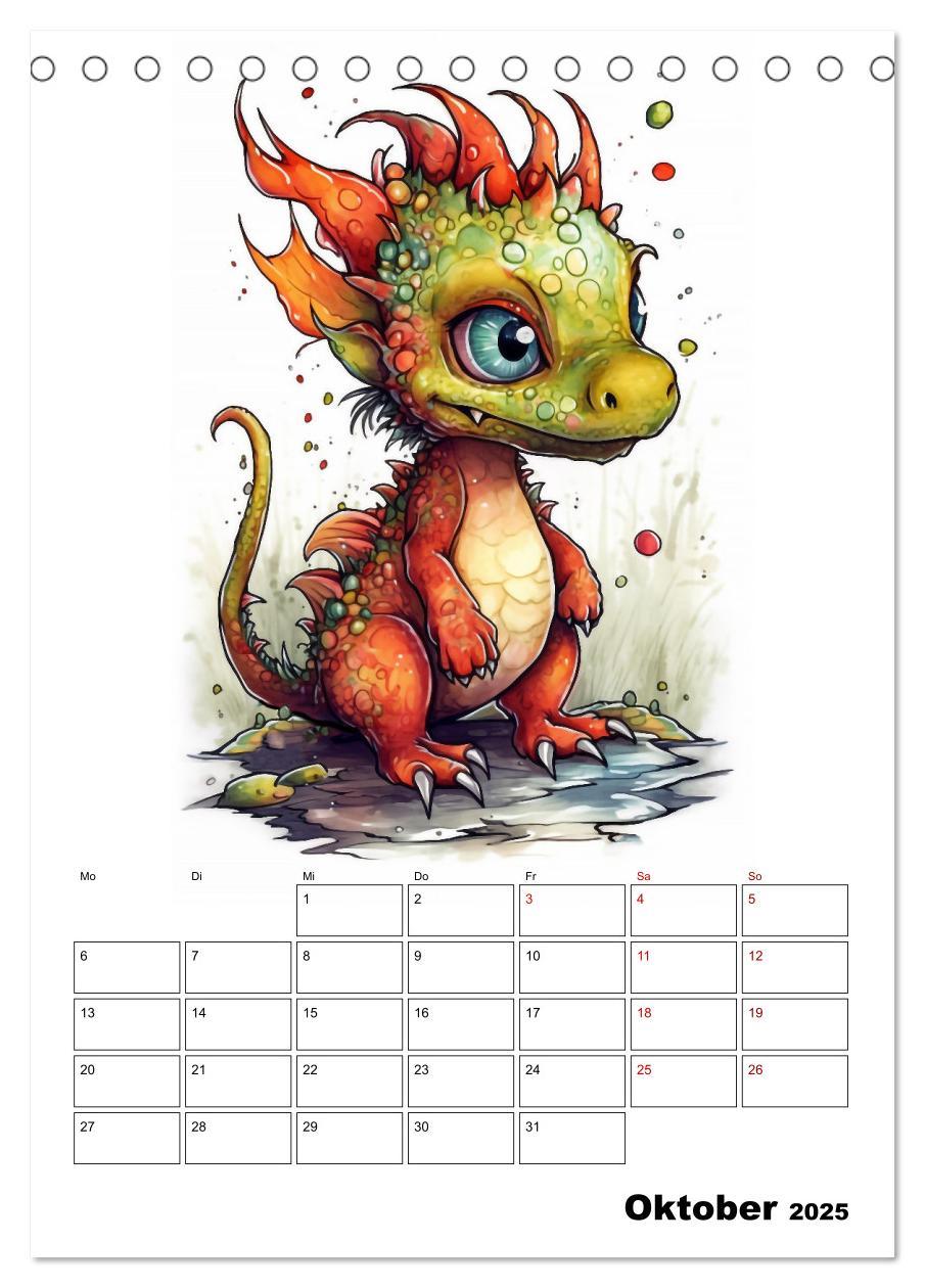 Bild: 9783435873708 | Niedliche Drachen (Tischkalender 2025 DIN A5 hoch), CALVENDO...