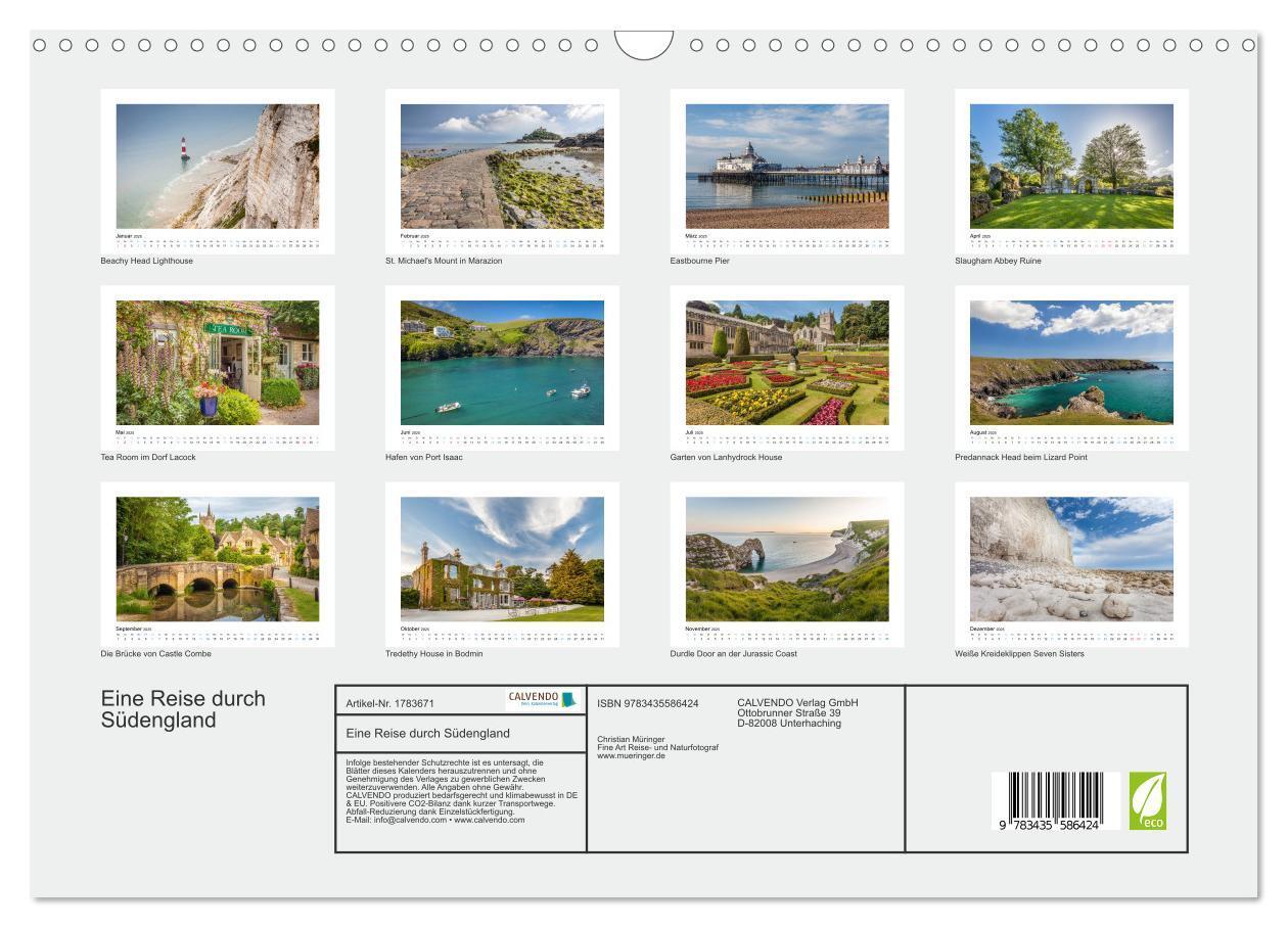 Bild: 9783435586424 | Eine Reise durch Südengland (Wandkalender 2025 DIN A3 quer),...