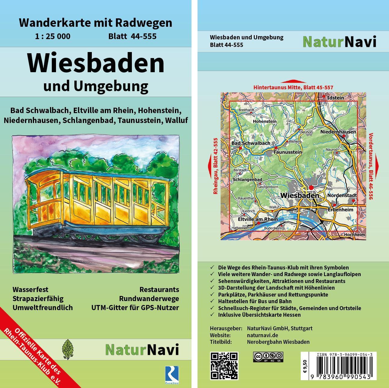 Cover: 9783960990543 | Wiesbaden und Umgebung 1 : 25 000 | (Land-)Karte | 1 S. | Deutsch