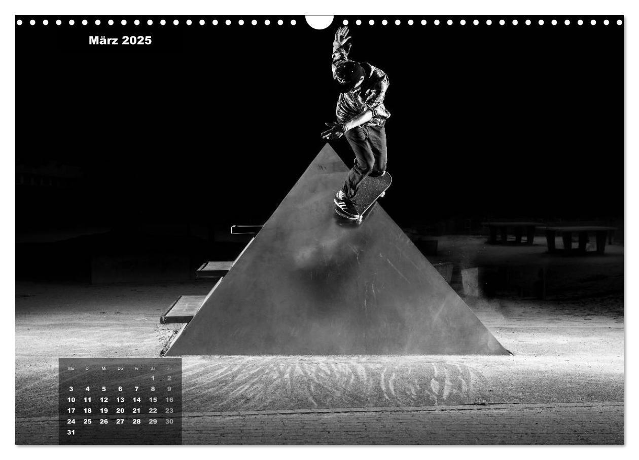 Bild: 9783435672646 | Skateboarden in Schwarz-Weiß (Wandkalender 2025 DIN A3 quer),...