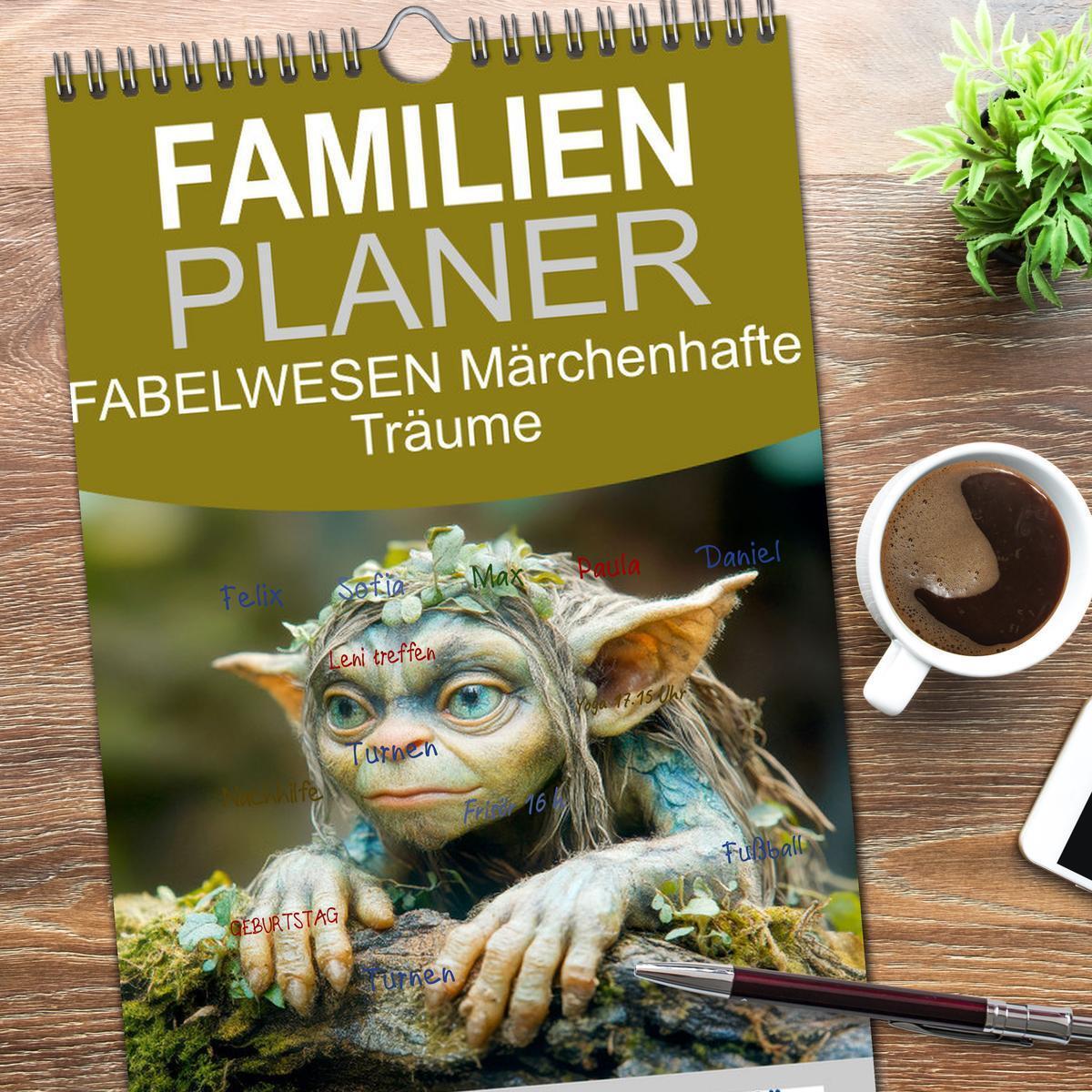 Bild: 9783457192757 | Familienplaner 2025 - FABELWESEN Märchenhafte Träume mit 5 Spalten...