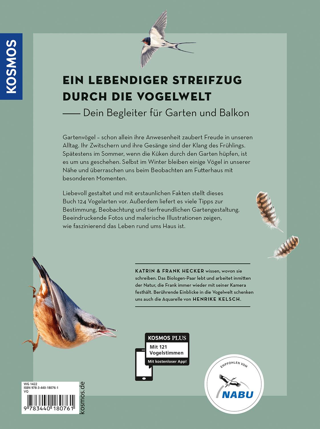 Rückseite: 9783440180761 | Das Buch der Gartenvögel | Katrin Hecker (u. a.) | Buch | 224 S.