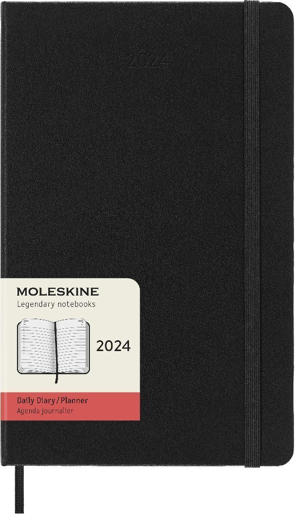 Bild: 8056598856484 | Moleskine 12 Monate Tageskalender 2024, Large/A5, Schwarz | Buch