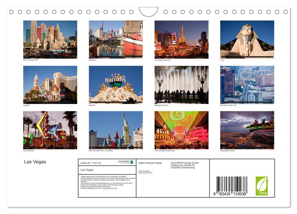 Bild: 9783435719938 | Las Vegas (Wandkalender 2025 DIN A4 quer), CALVENDO Monatskalender