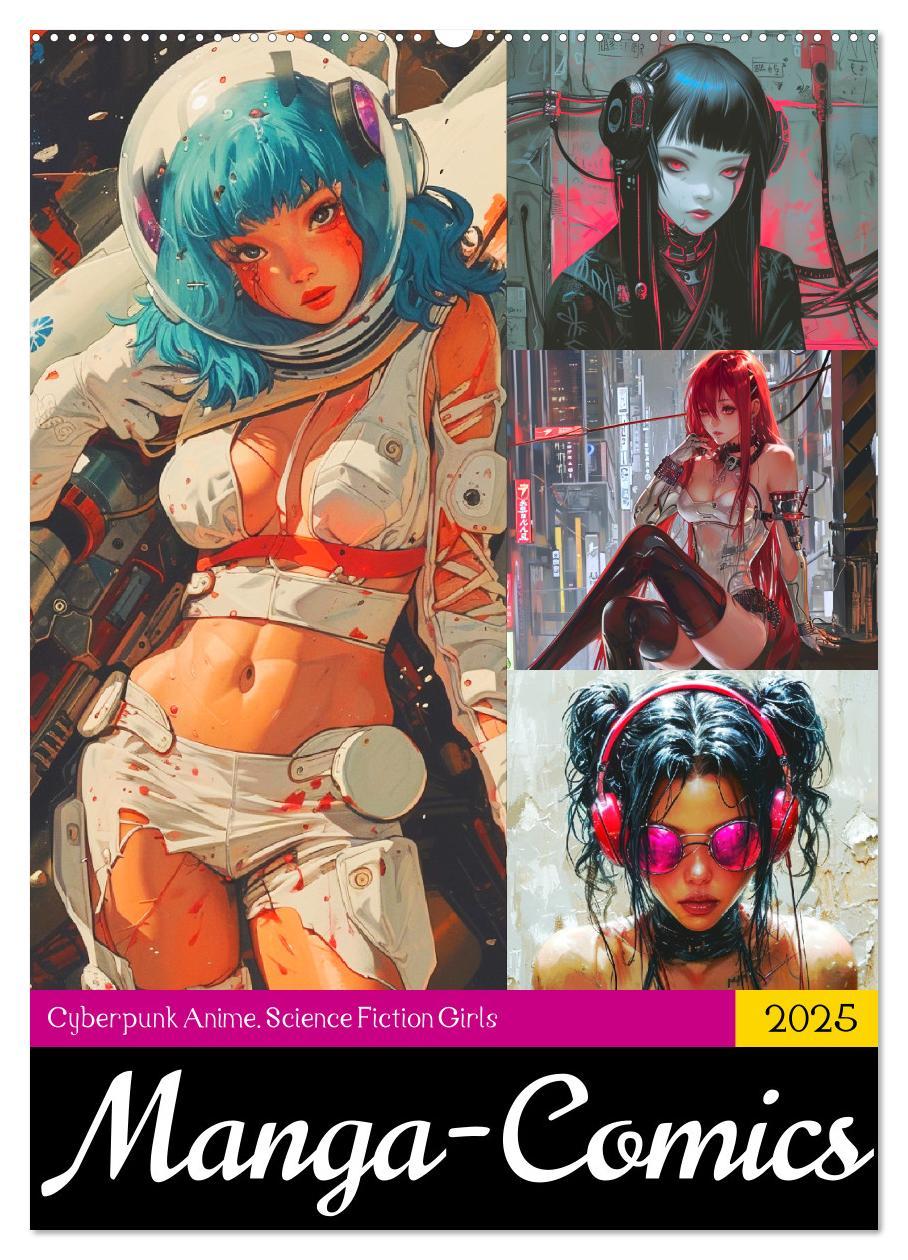 Cover: 9783383812880 | Manga-Comics. Cyberpunk Anime. Science Fiction Girls (Wandkalender...