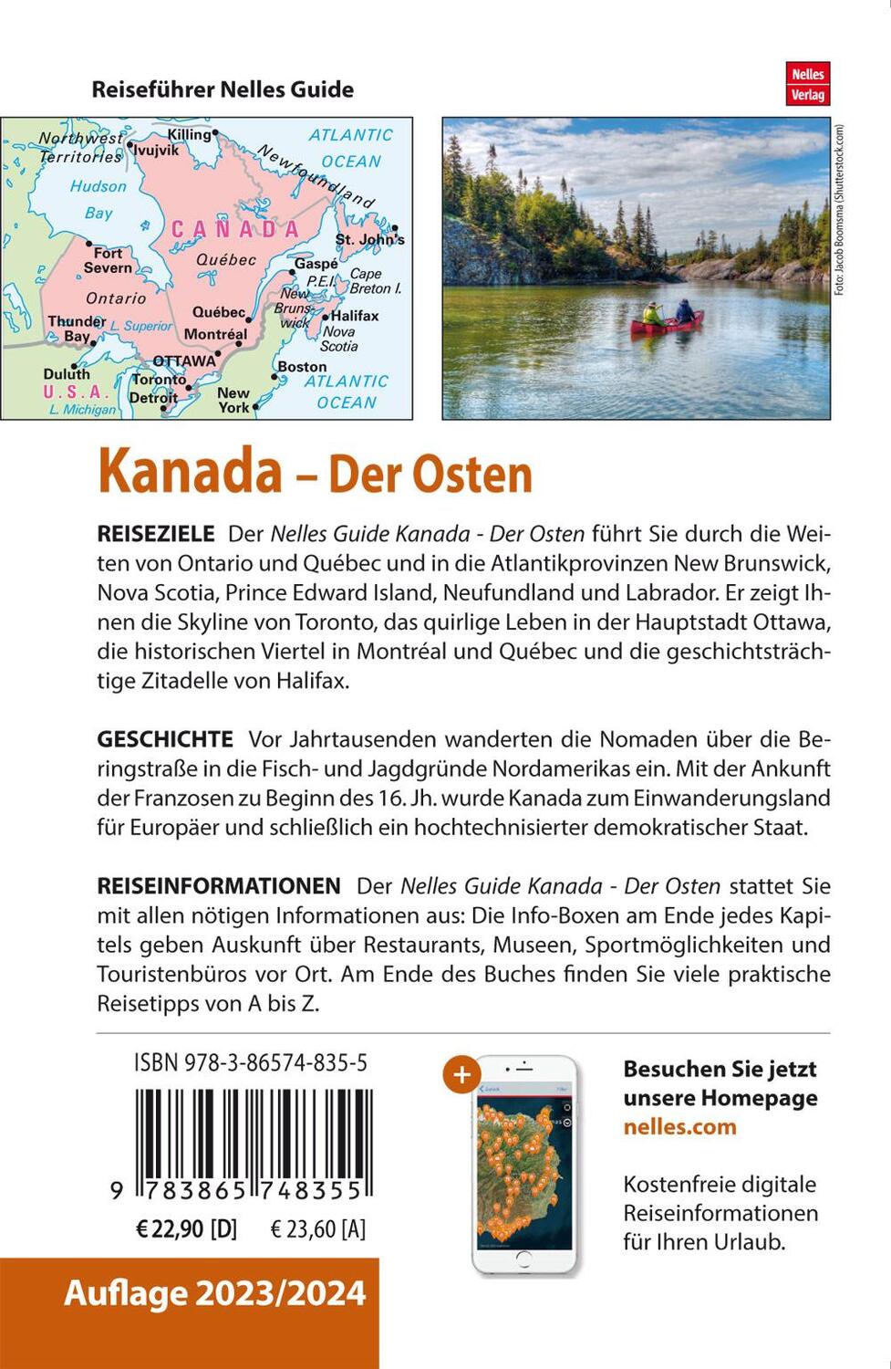 Rückseite: 9783865748355 | Nelles Guide Reiseführer Kanada: Der Osten | Nelles Verlag | Buch