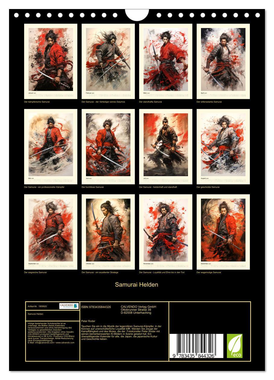 Bild: 9783435844326 | Samurai Helden (Wandkalender 2025 DIN A4 hoch), CALVENDO...