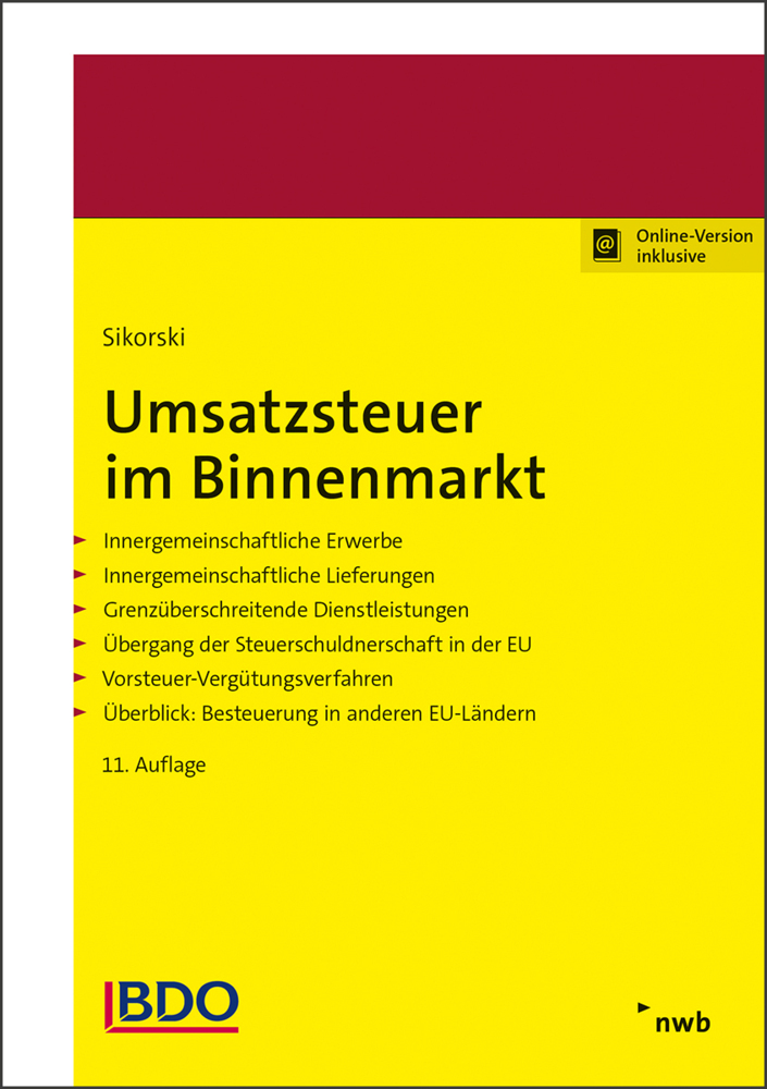 Cover: 9783482679612 | Umsatzsteuer im Binnenmarkt | Ralf Sikorski | Bundle | 1 Bundle | 2021