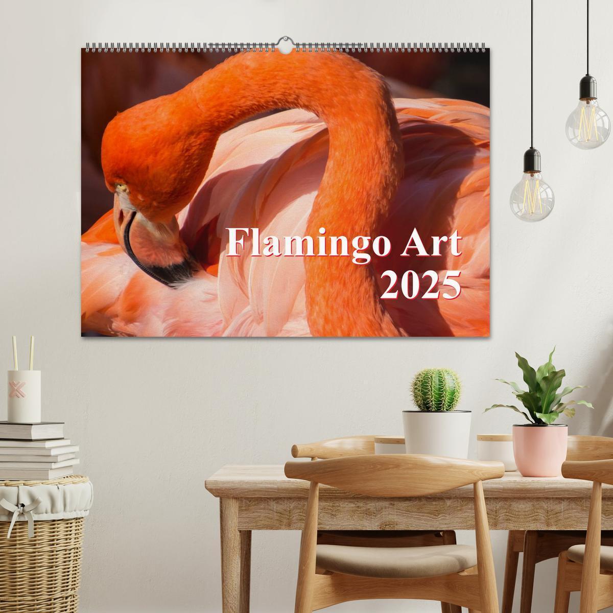 Bild: 9783435818822 | Flamingo Art 2025 (Wandkalender 2025 DIN A2 quer), CALVENDO...