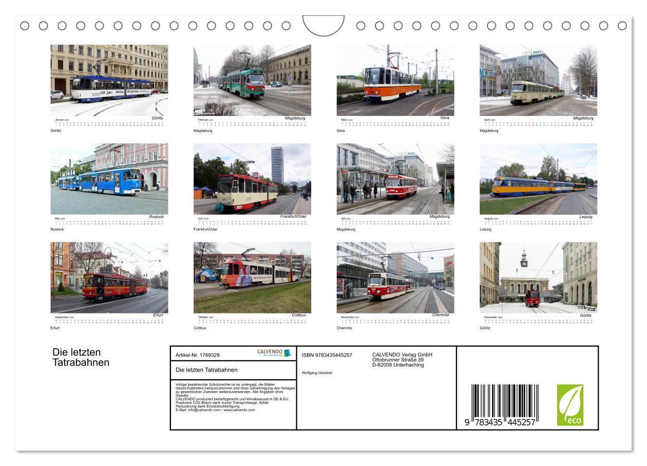 Bild: 9783435445257 | Die letzten Tatrabahnen (Wandkalender 2025 DIN A4 quer), CALVENDO...