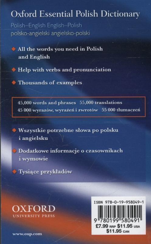 Rückseite: 9780199580491 | Oxford Essential Polish Dictionary | Taschenbuch | Englisch | 2010