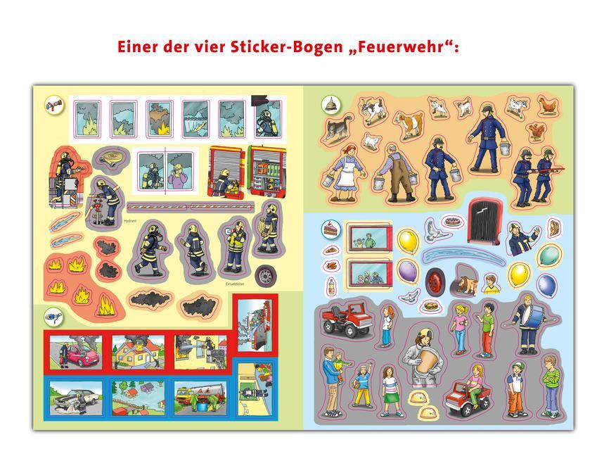 Bild: 9783473326785 | Wieso? Weshalb? Warum? Stickerheft: Feuerwehr | Niklas Böwer | Buch