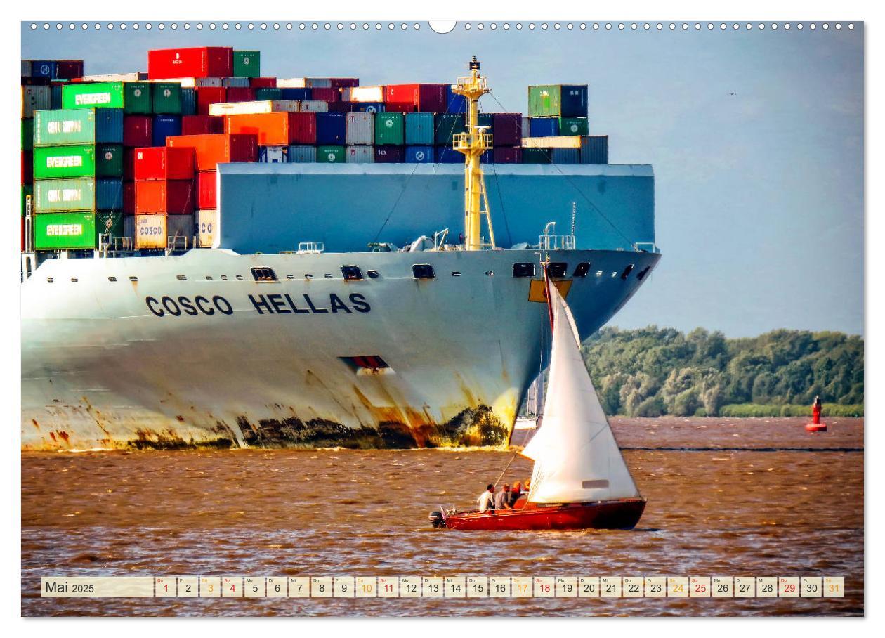 Bild: 9783435382729 | Containerschiffe auf der Elbe (Wandkalender 2025 DIN A2 quer),...