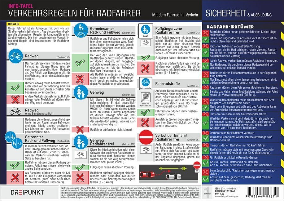 Cover: 9783864481871 | Verkehrsregeln für Radfahrer, Tafel | Michael Schulze | Stück | 2 S.