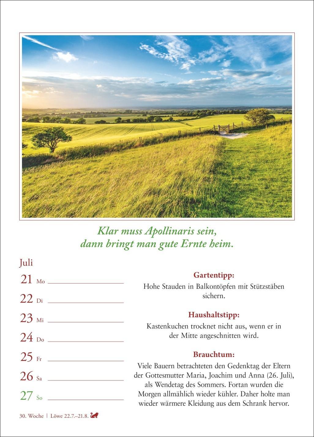 Bild: 9783840033988 | Bauernweisheiten Wochenkalender 2025 - Bauernregeln, Brauchtum,...