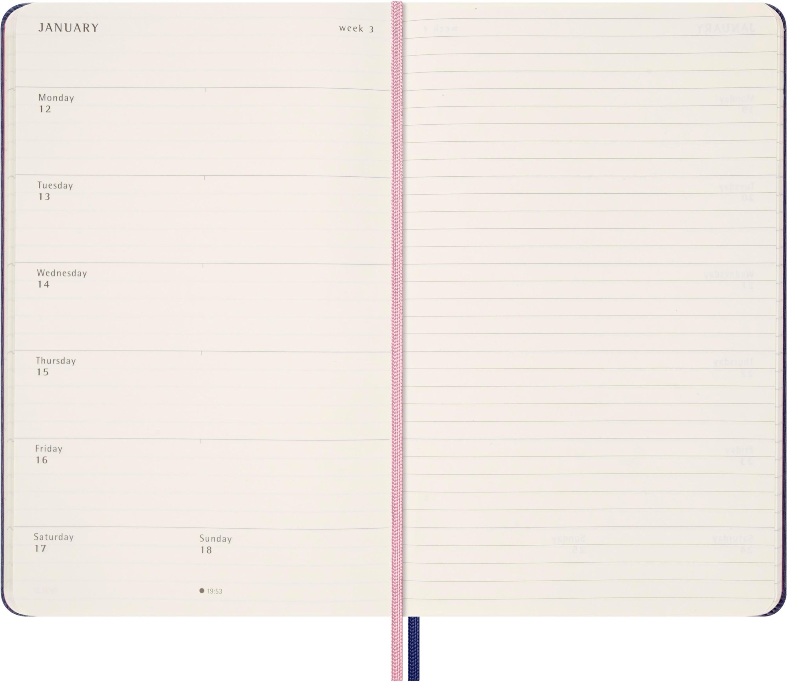 Bild: 8056999276225 | Moleskine Sakura 18 Monate Wochen Notizkalender 2025/2026, L/A5, 1...